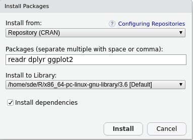 RStudio - Install Packages