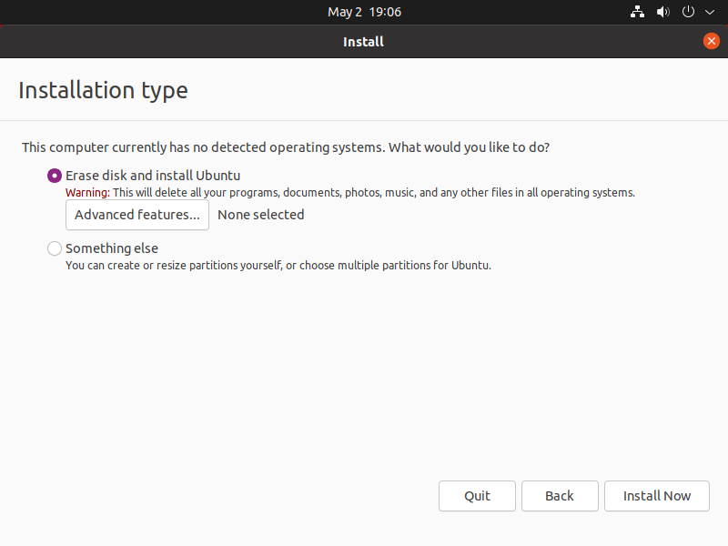 Ubuntu - Installation Type