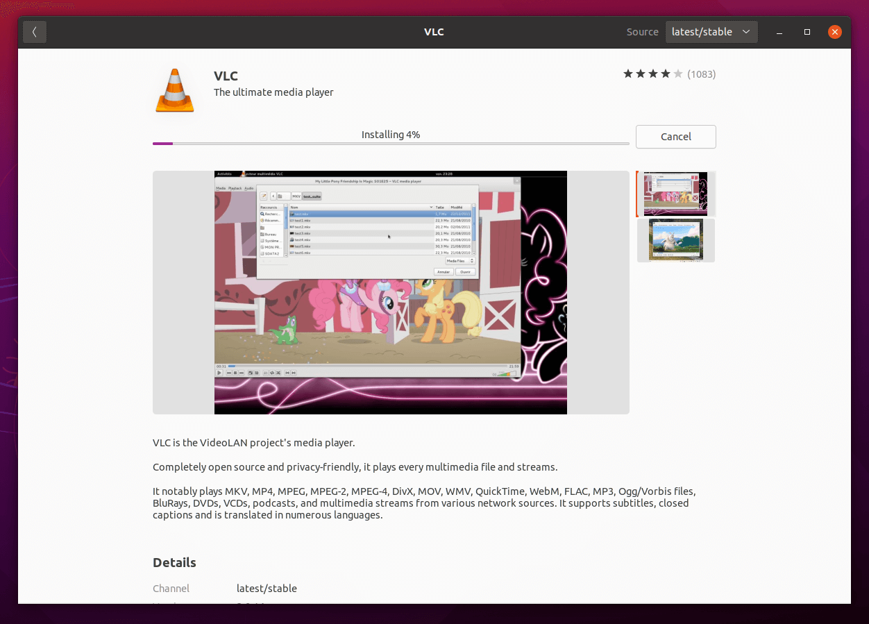 Ubuntu Software - Installing VLC