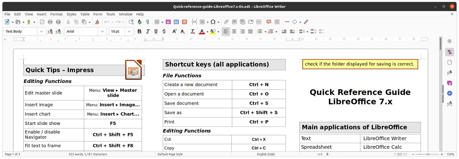 Linux for Starters - LibreOffice Writer