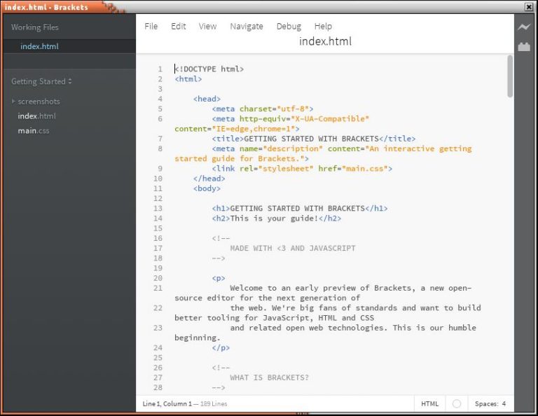 Brackets - text editor - LinuxLinks