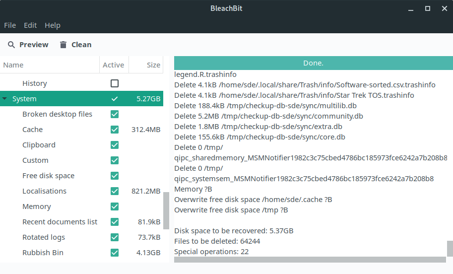 Essential System Tools BleachBit open source system cleaning