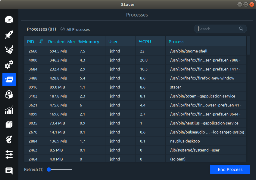 Stacer Processes