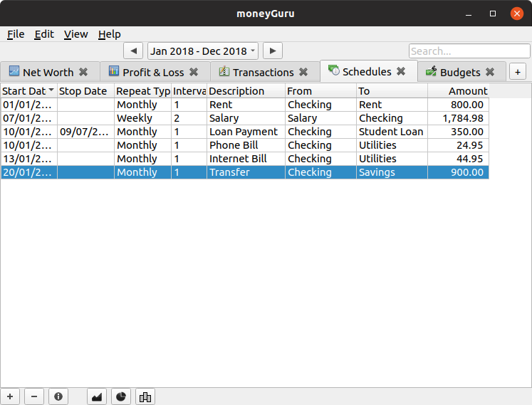moneyGuru Schedules
