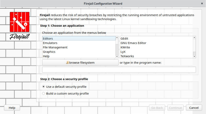 Firejail-Configuration-Wizard