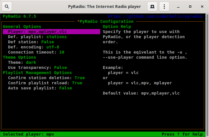 PyRadio-Configuration