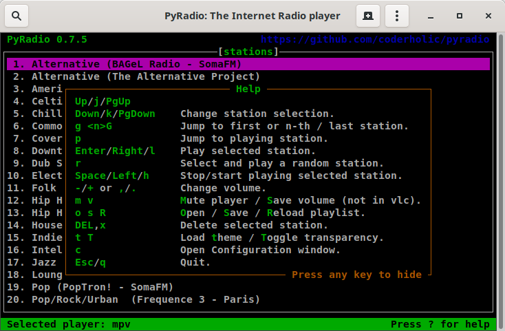 PyRadio-help