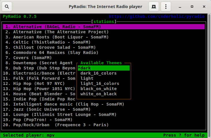 PyRadio Themes