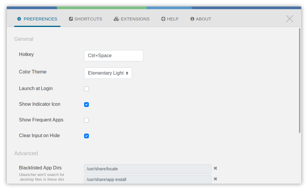 Ulauncher - Preferences