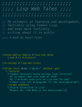 Lisp Web Tales