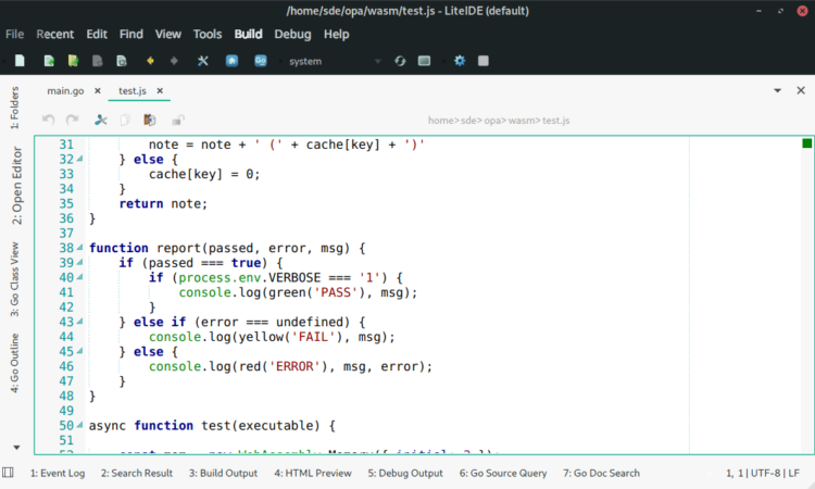 LiteIDE - edit and build Go projects - LinuxLinks