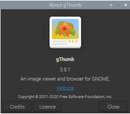 Raspberry Pi 4 - gThumb 3.9.1