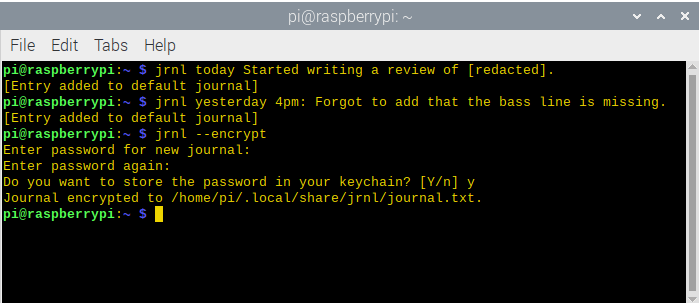 Raspberry Pi 4 - jrnl