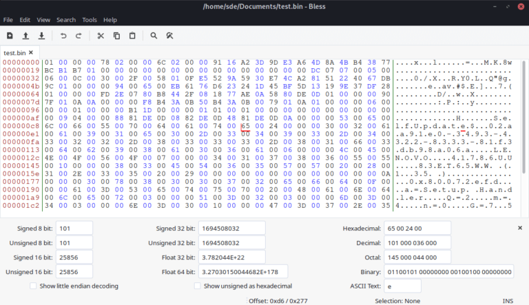 Bless - Hex Editor for Gtk# - LinuxLinks