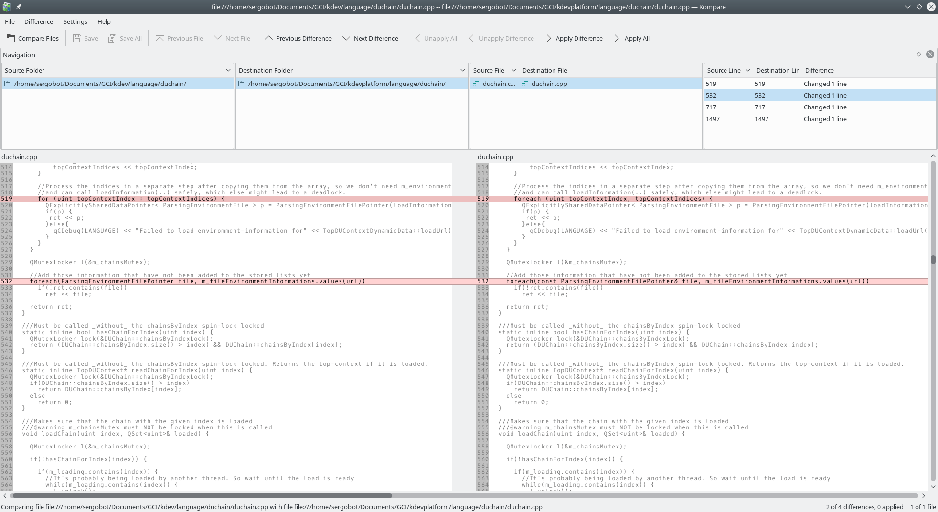 Kompare Graphical Difference Viewer LinuxLinks