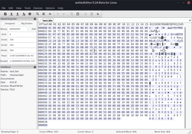 wxHexEditor - hex and disk editor - LinuxLinks