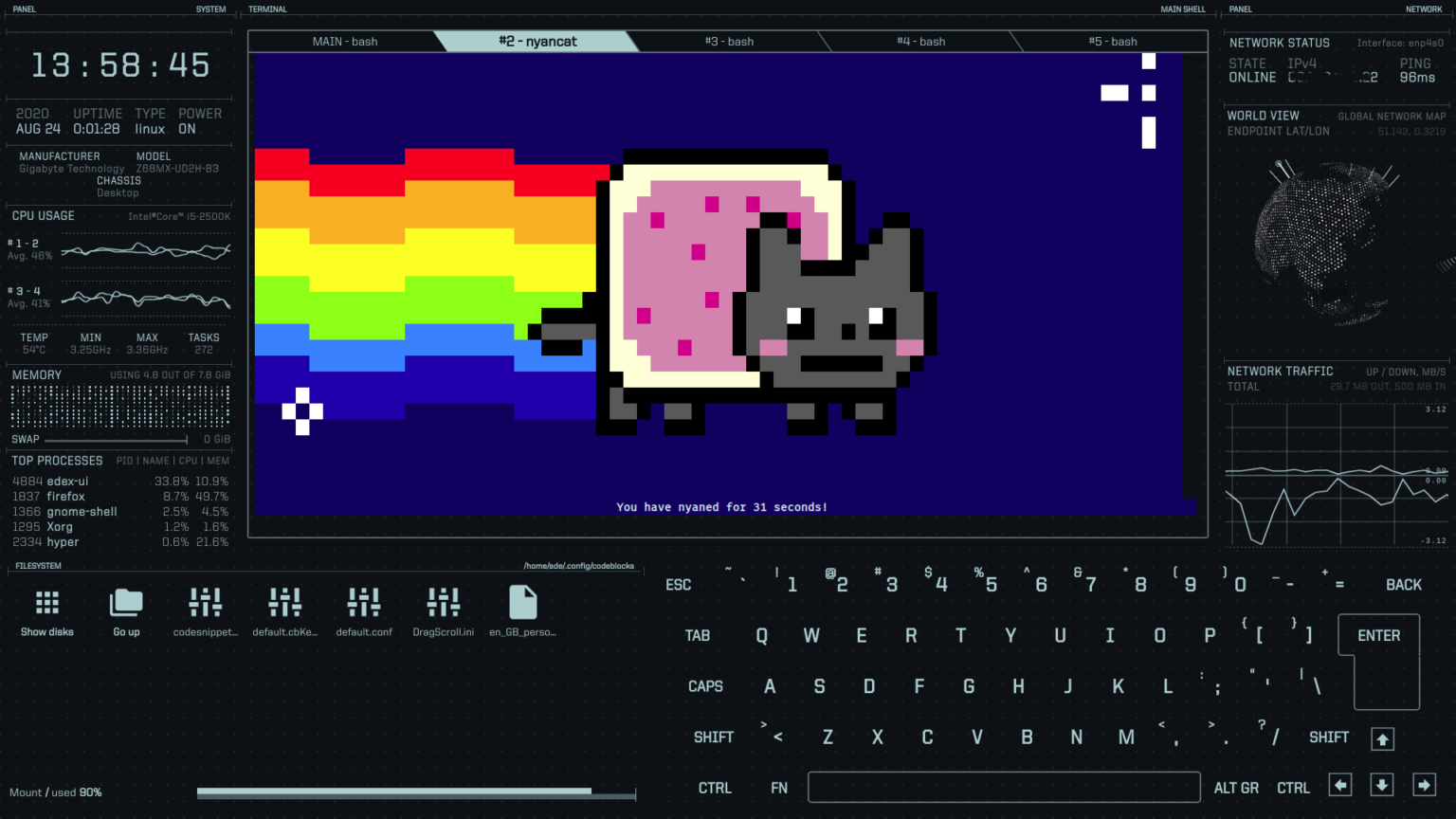 Linux Candy: eDEX-UI - sci-fi computer terminal emulator and system ...
