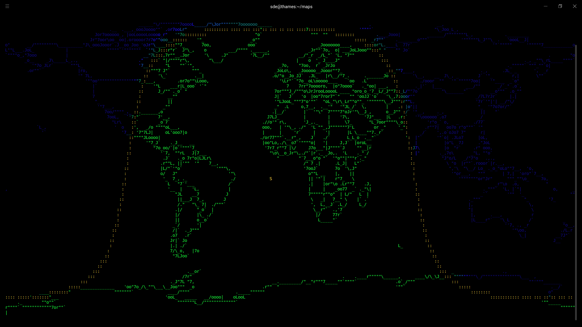 asciiworld - countries