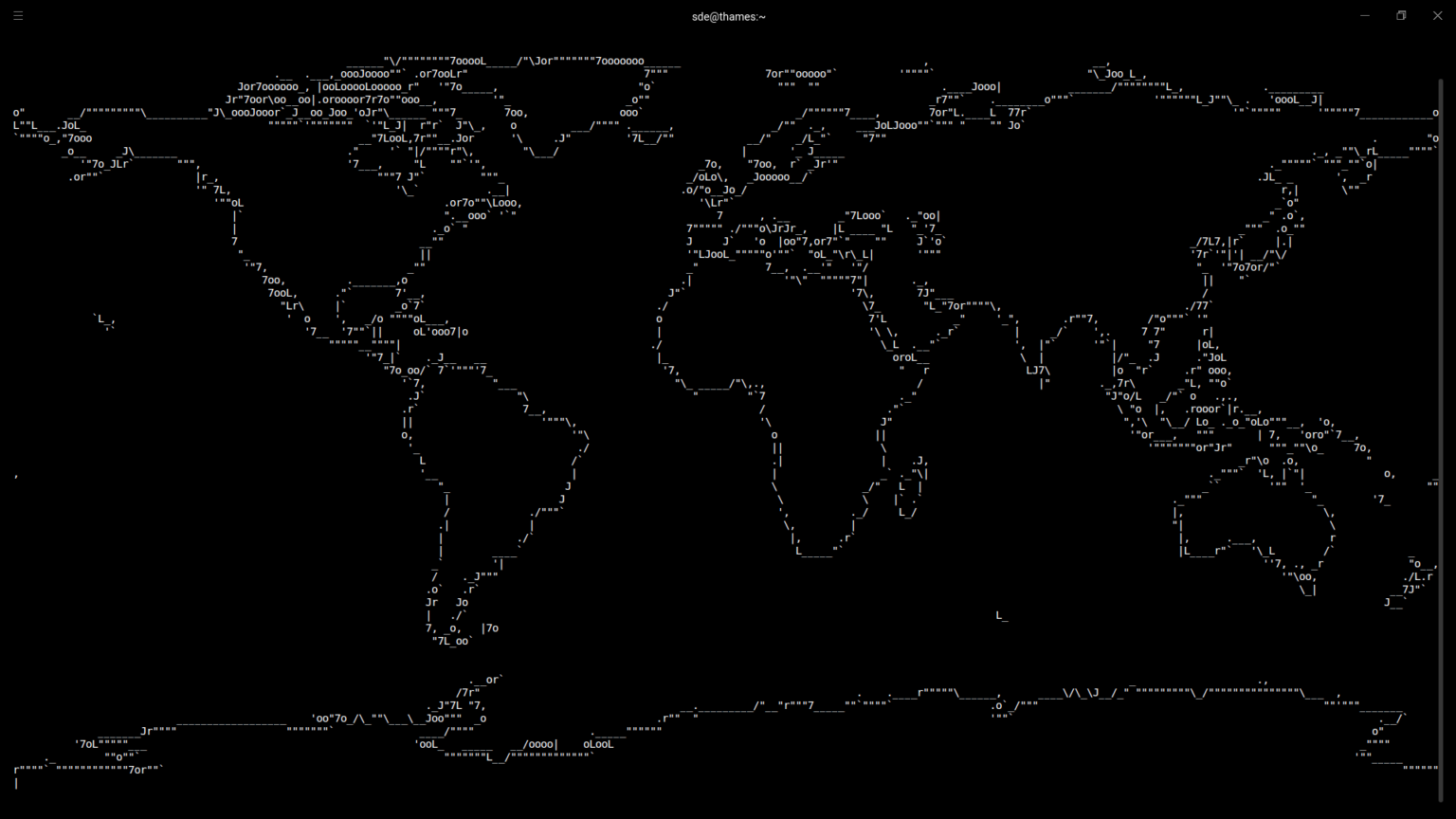 asciiworld - world map depicted in ASCII - Page 2 of 3 - LinuxLinks