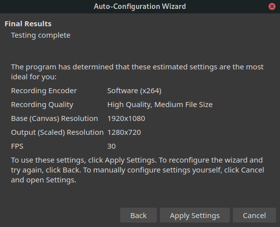Lenovo M93 - OBS Studio - Auto Configuration Wizard