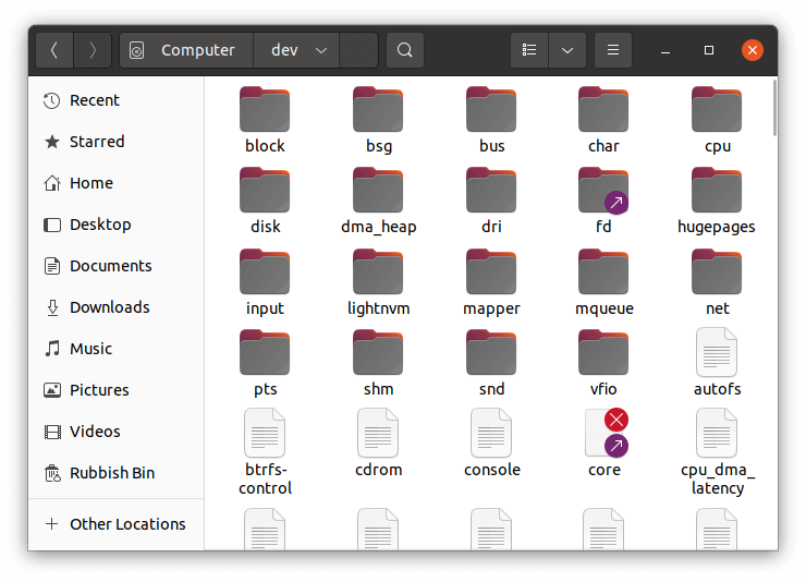 Linux for Starters - File System - dev