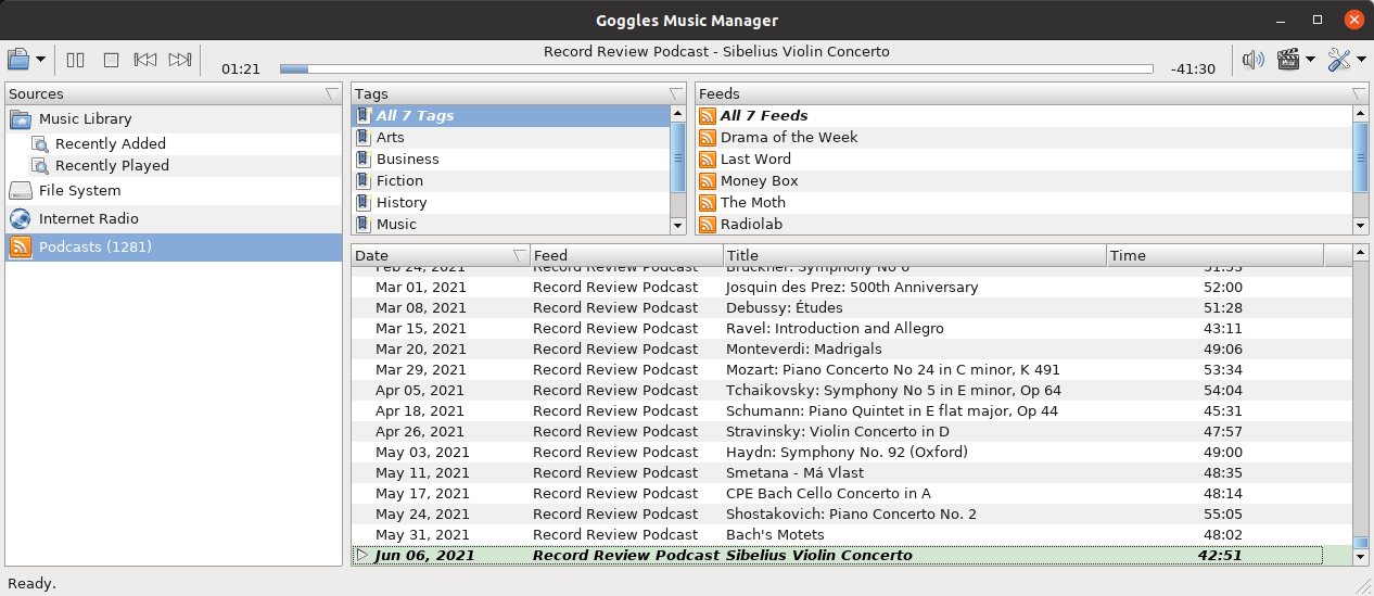 Goggles Music Manager - Podcasts