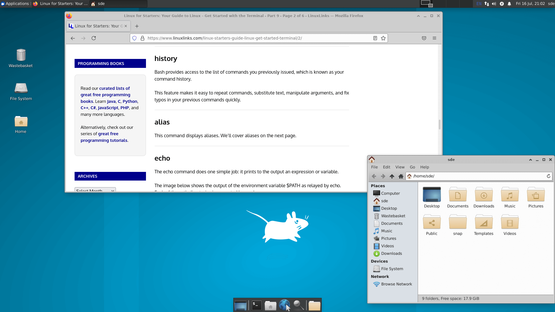 Linux for Starters - xfce