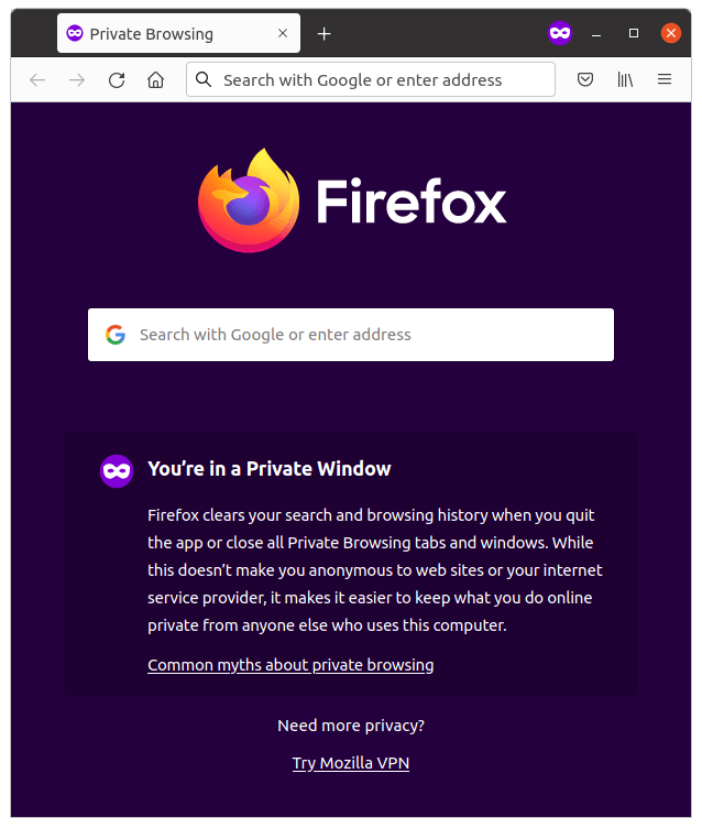 Linux for Starters - Private Window