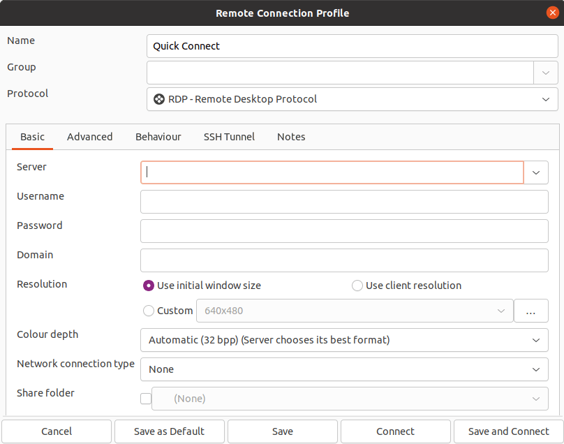 Linux for Starters - Remmina - Remote Connection Profile