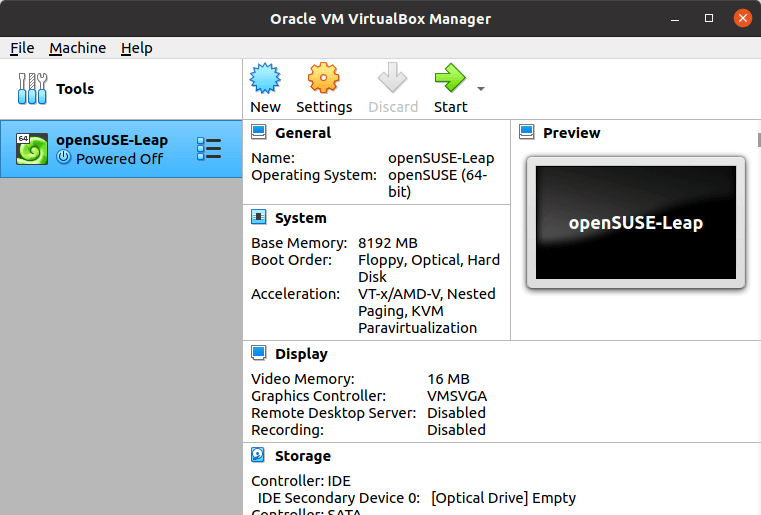 VirtualBox - powered off