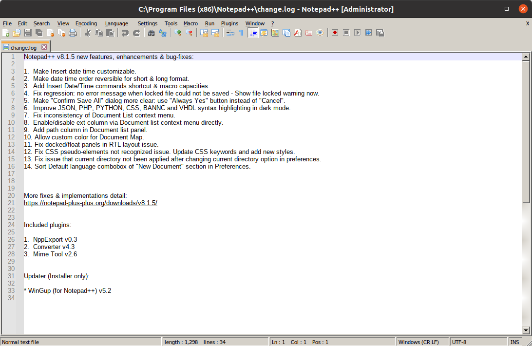 Wine - Notepad++