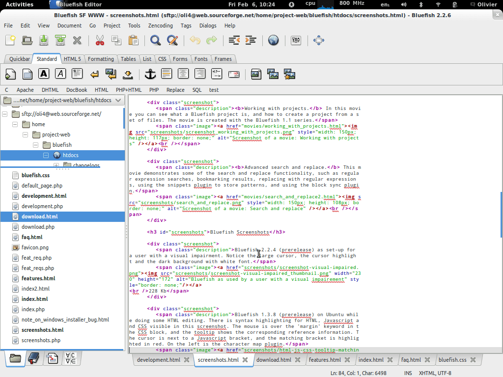 Bluefish - editor targeted towards programmers and web developers