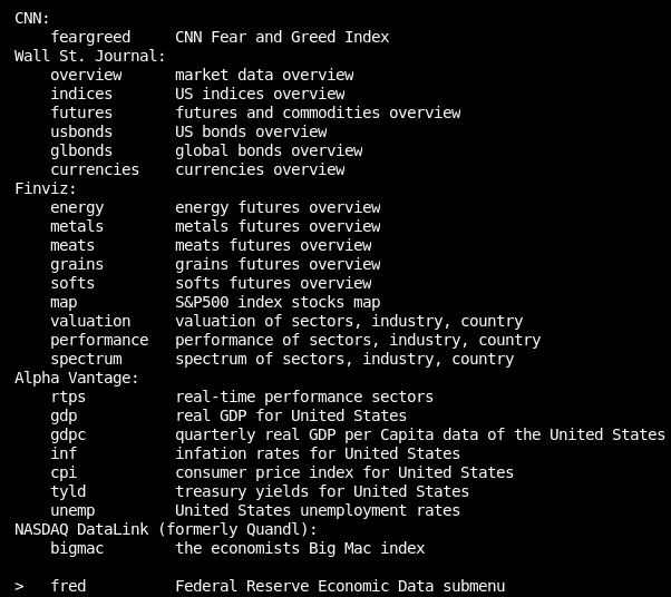Gamestonk Terminal - economy