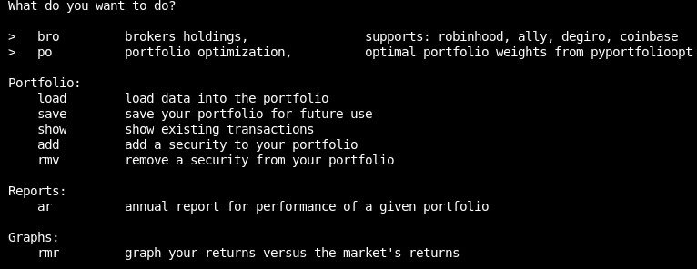 Gamestonk Terminal - portfolio