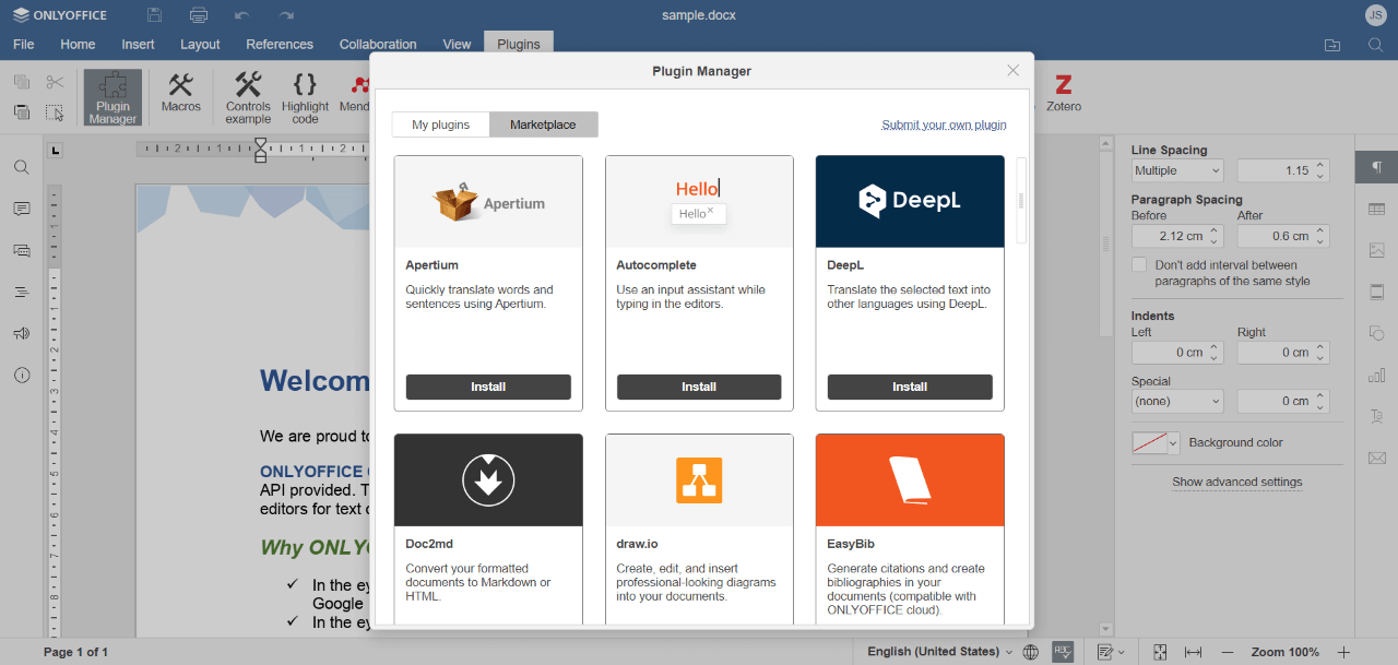 ONLYOFFICE Docs v7.2