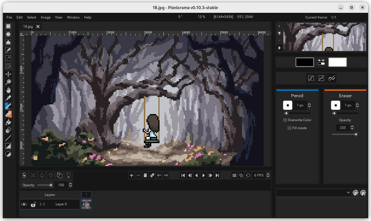 Pixelorama pixel art editor LinuxLinks