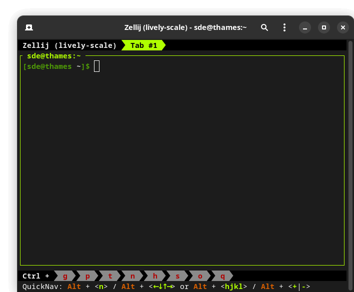 Default configuration of Zellij