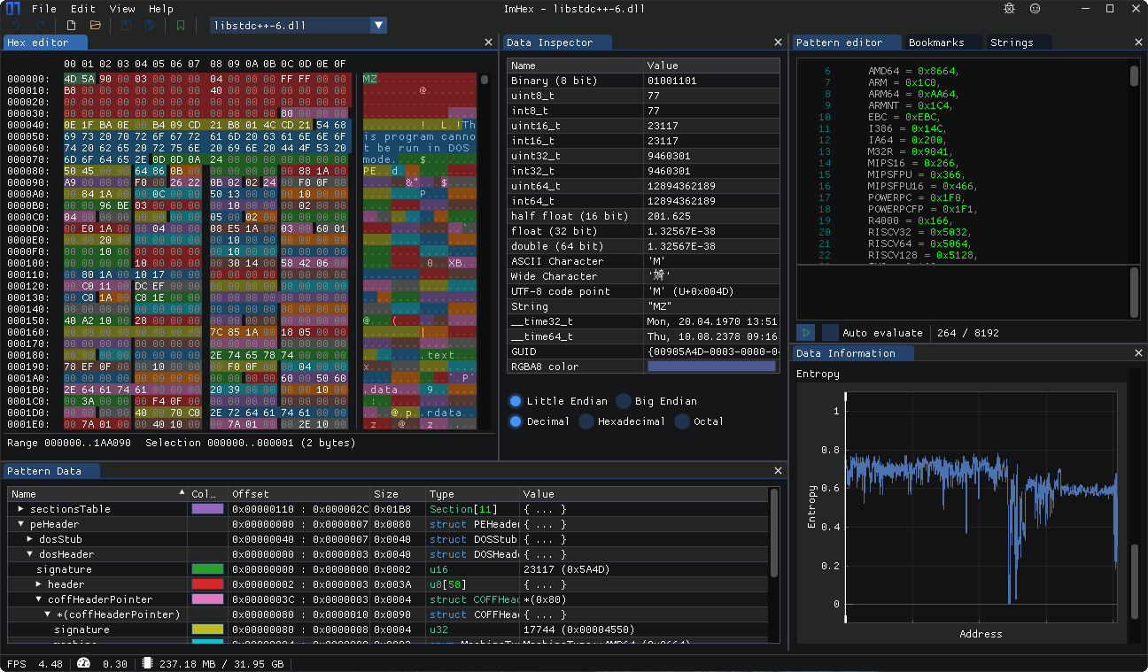 Image of ImHex in action