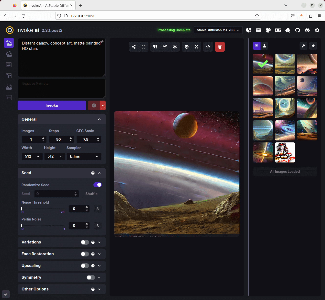 InvokeAI - web based user interface