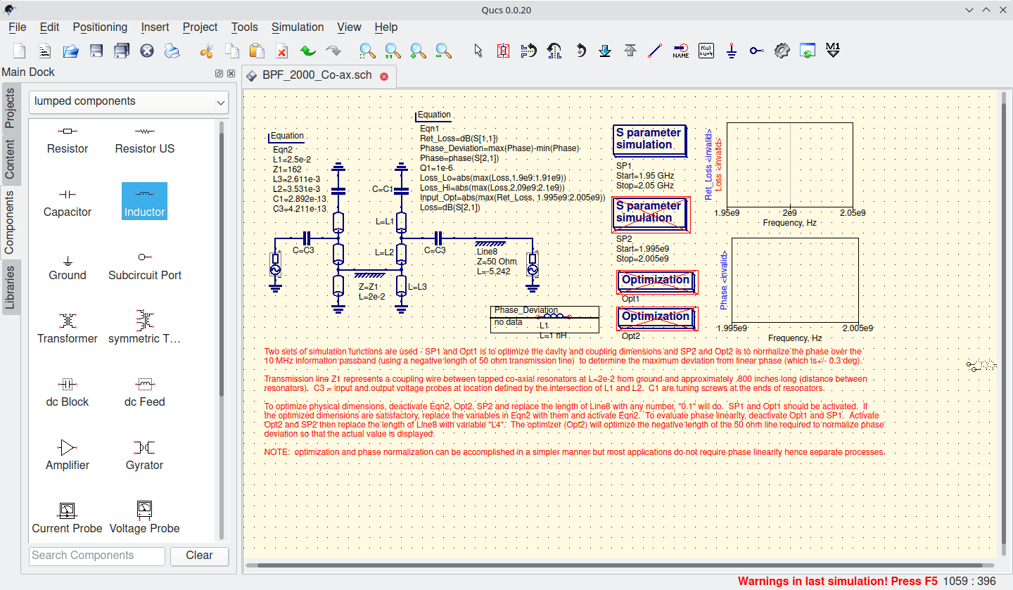 Image of Qucs in action