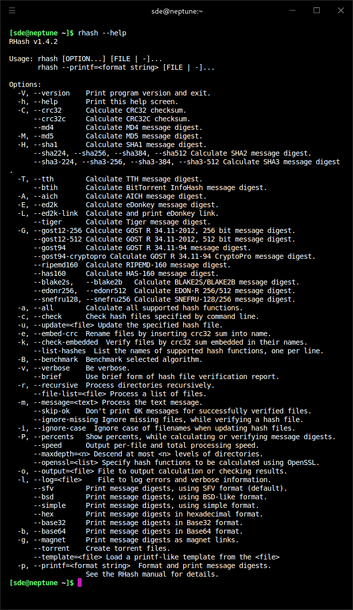 RHash help