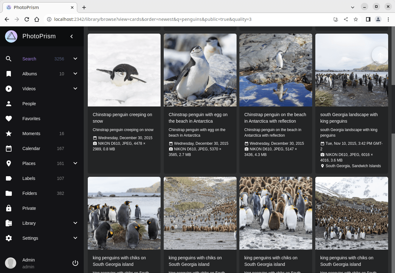 Searching pictures with PhotoPrism