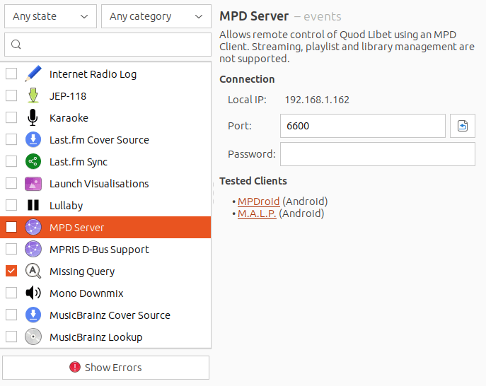 Quod Libet - plugins