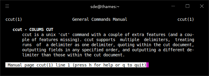 ccut man page