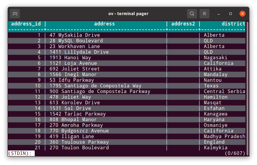 ov - terminal pager
