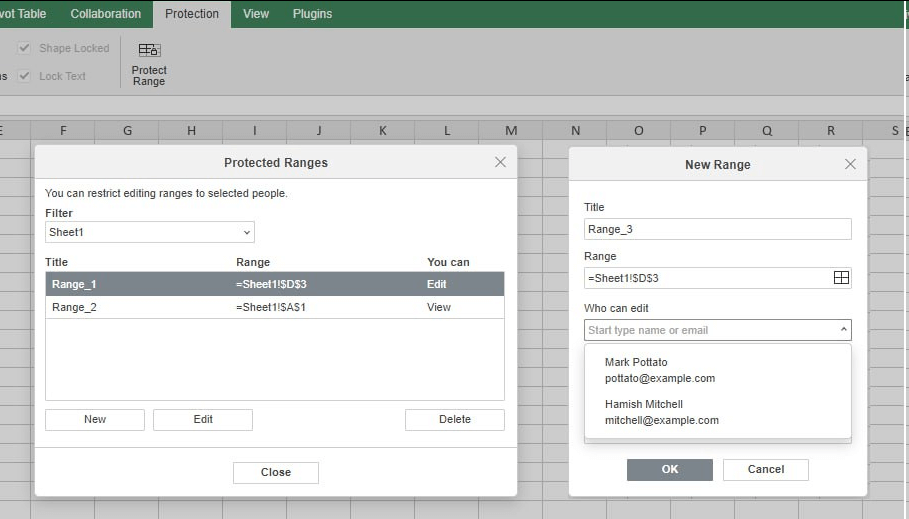 ONLYOFFICE Docs v7.4: Protect ranges