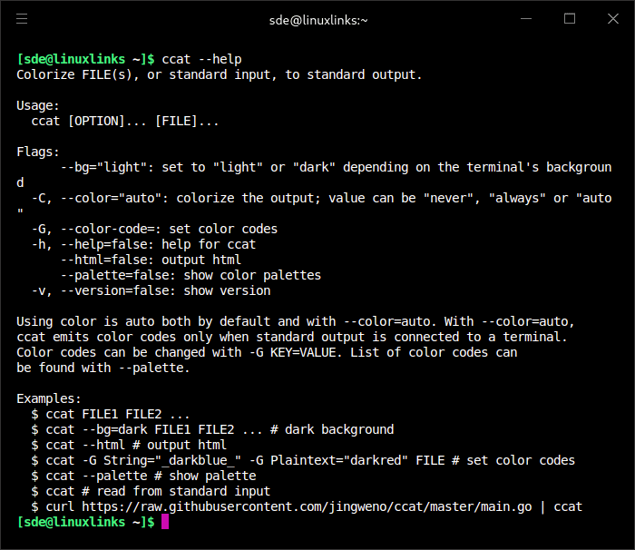 Help for ccat