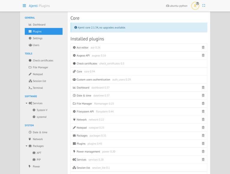 Ajenti - modular server admin panel - LinuxLinks