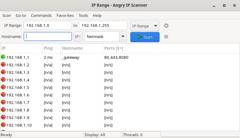 Angry IP Scanner - fast network scanner - LinuxLinks