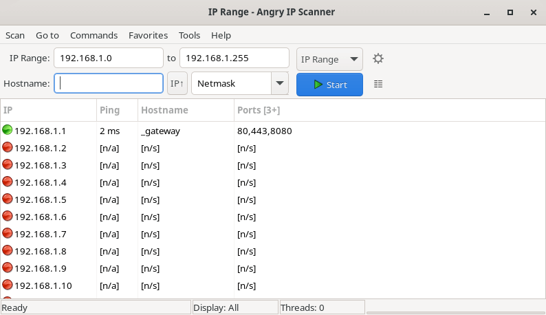 Angry IP Scanner in action